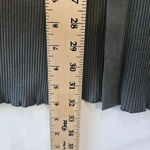Polo Ralph Lauren Button Front Rib Knit Gray Pencil Skirt Medium - Picture 8 of 15